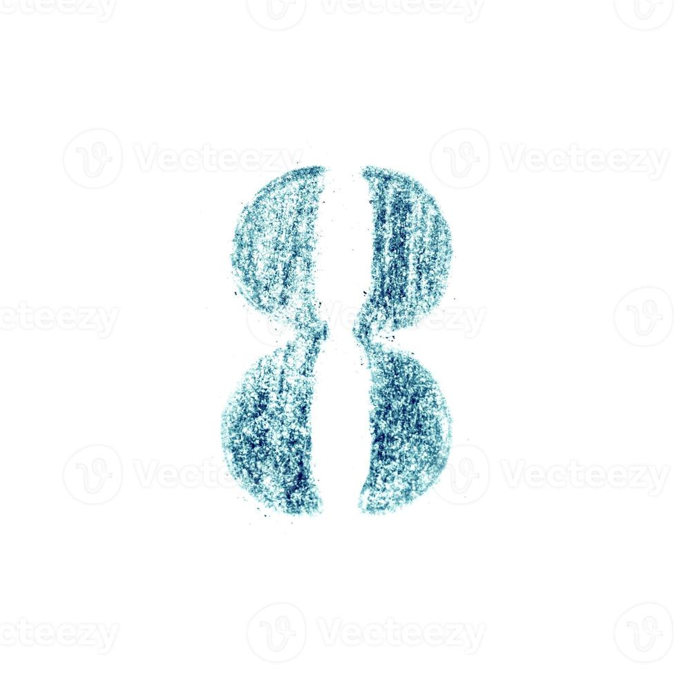 8 Crayon numbers and signs isolated over the white background photo