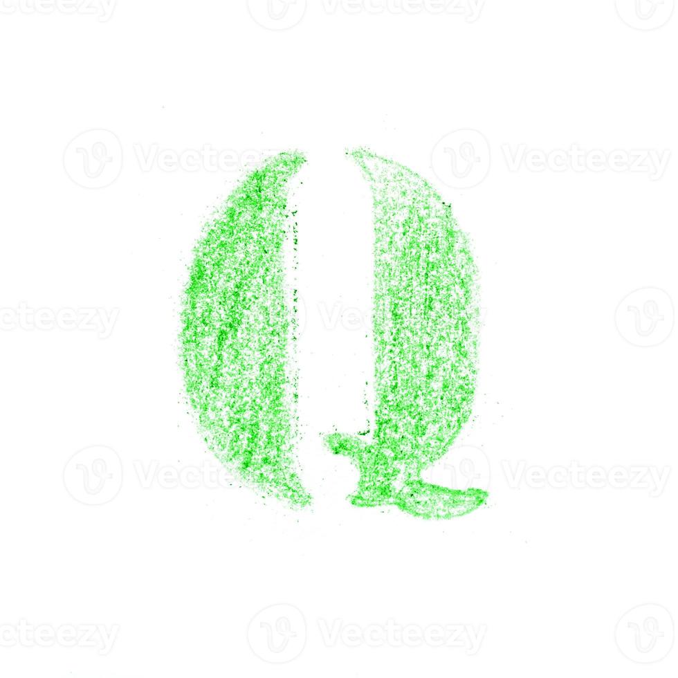 Crayon character alphabet and signs isolated over the white background photo