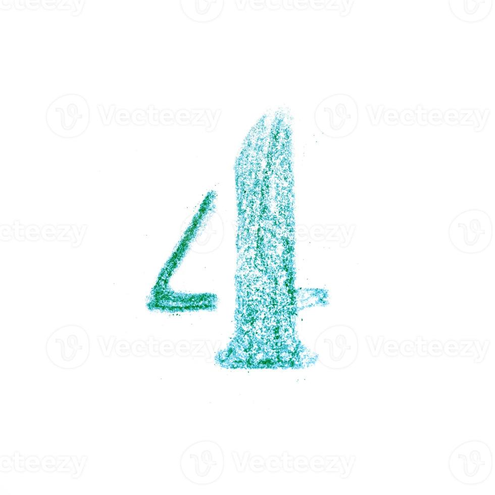 4 Crayon numbers and signs isolated over the white background photo