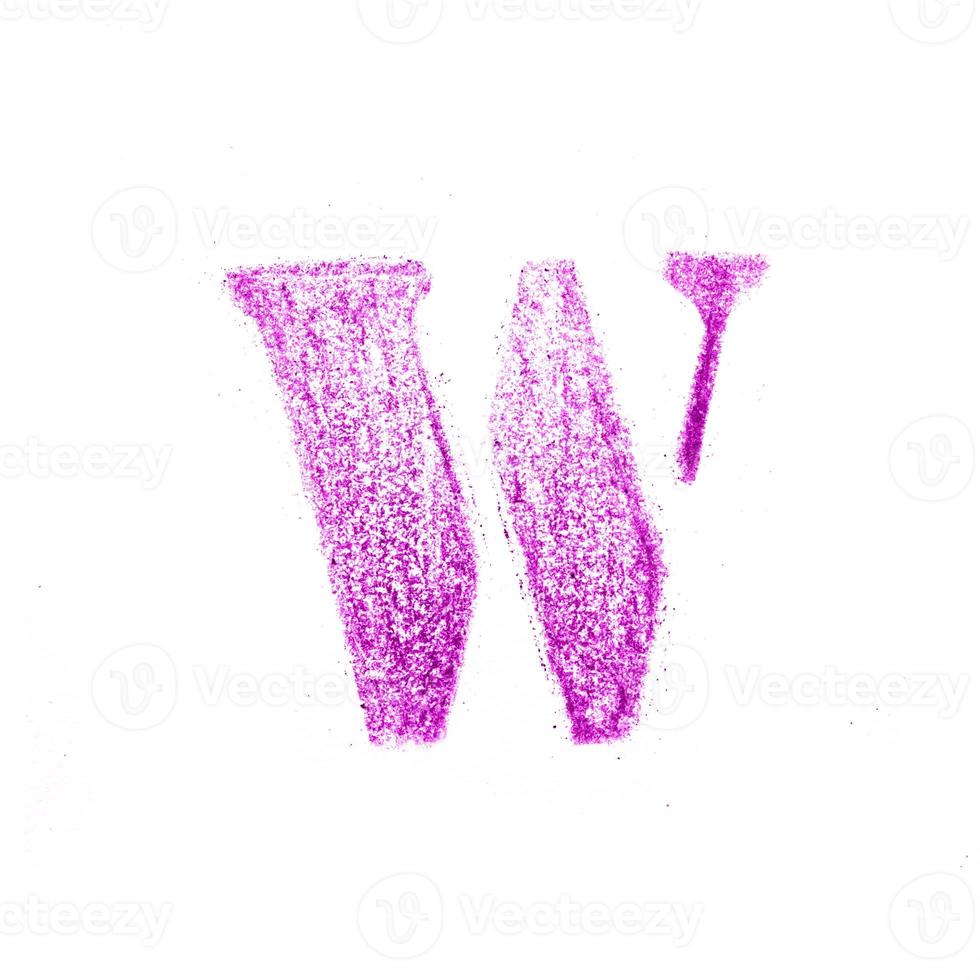 Crayon character alphabet and signs isolated over the white background photo