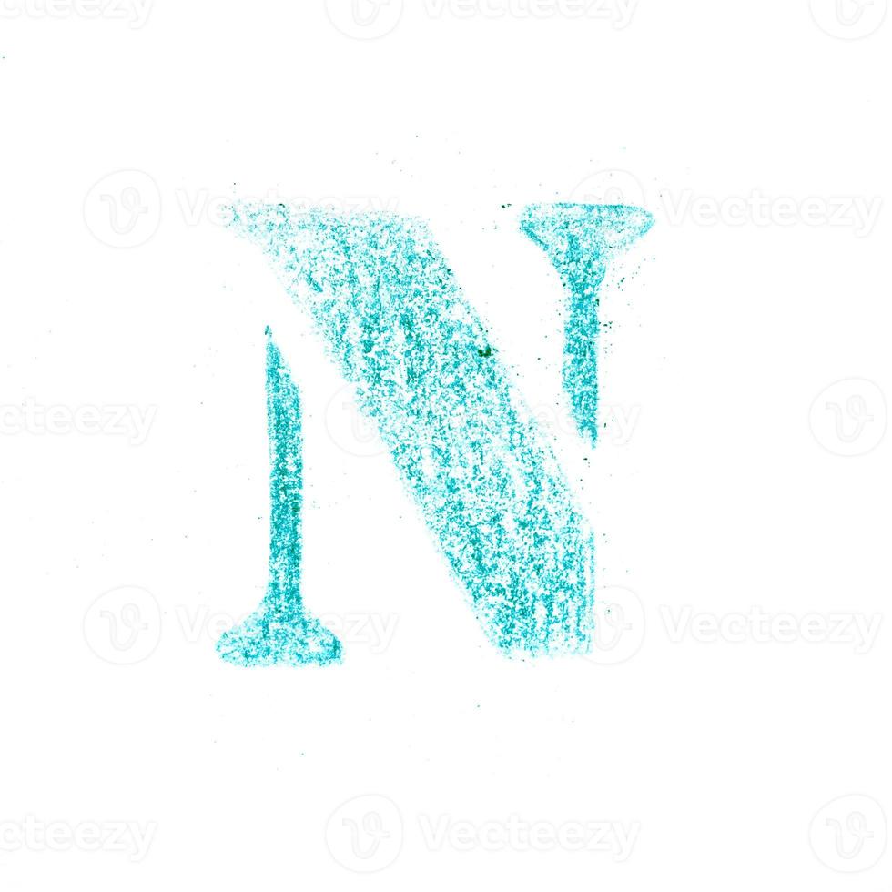 Crayon character alphabet and signs isolated over the white background photo