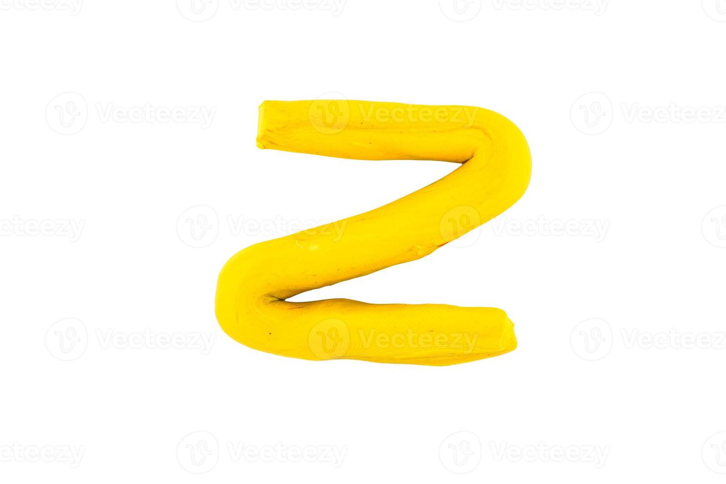 alphabet z English colorful letters Handmade letters molded from plasticine clay on Isolated white background photo