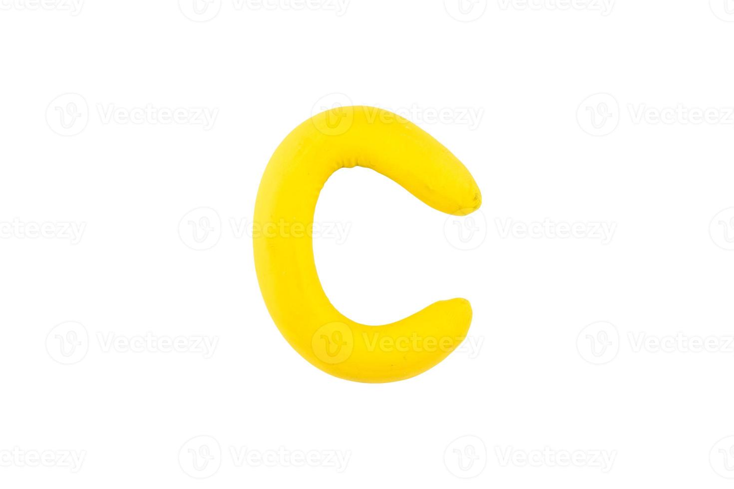 alphabet c English colorful letters Handmade letters molded from plasticine clay on Isolated white background photo