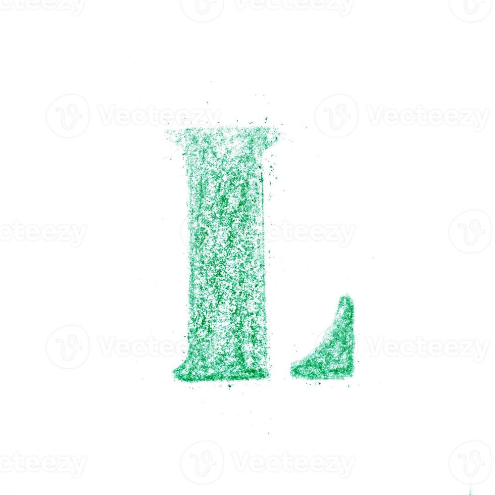 Crayon character alphabet and signs isolated over the white background photo