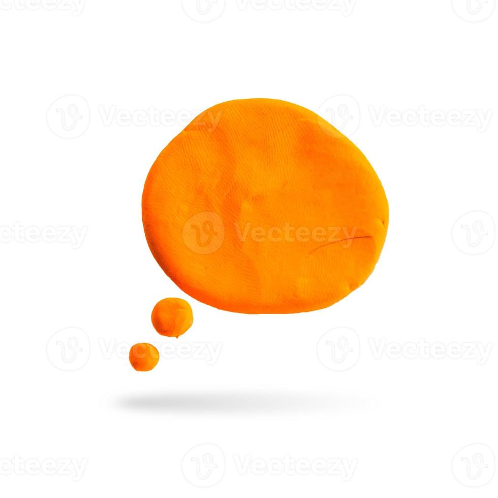 plasticine speech bubble  on isolated background photo