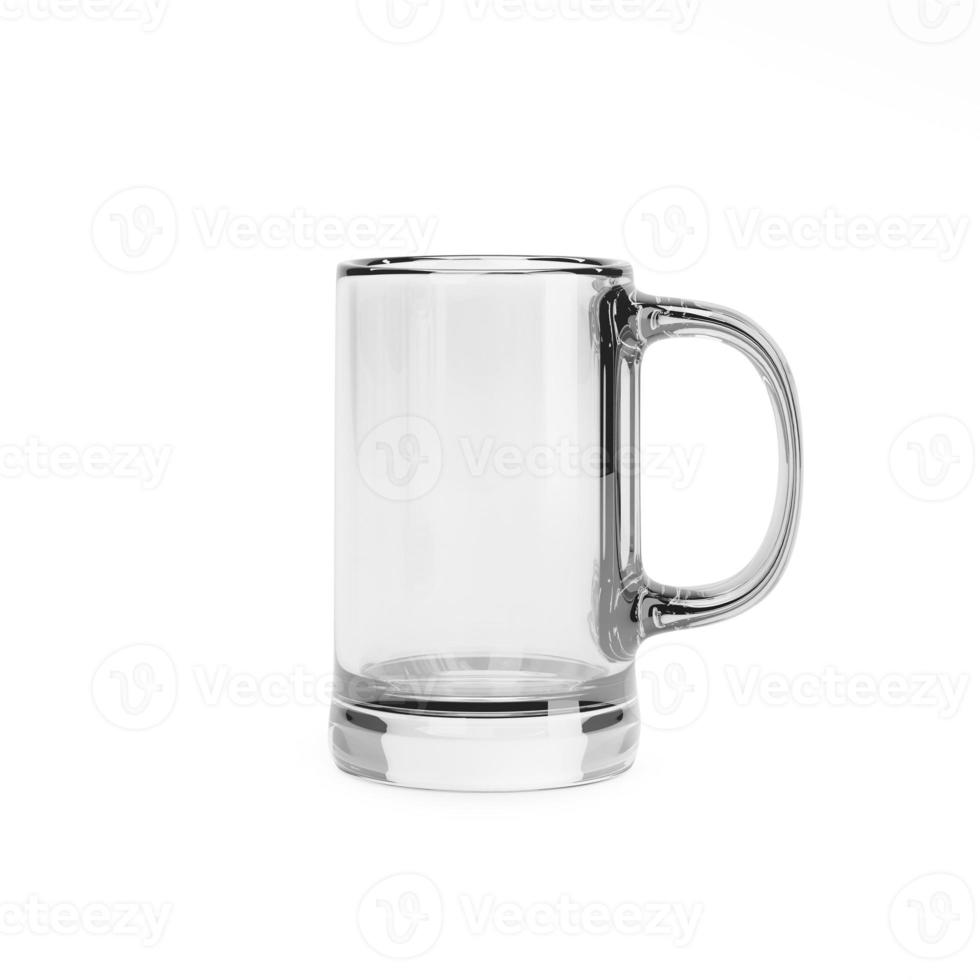 Empty beer mug isolated on a white background, 3D render concept of drinking alcohol on holidays photo
