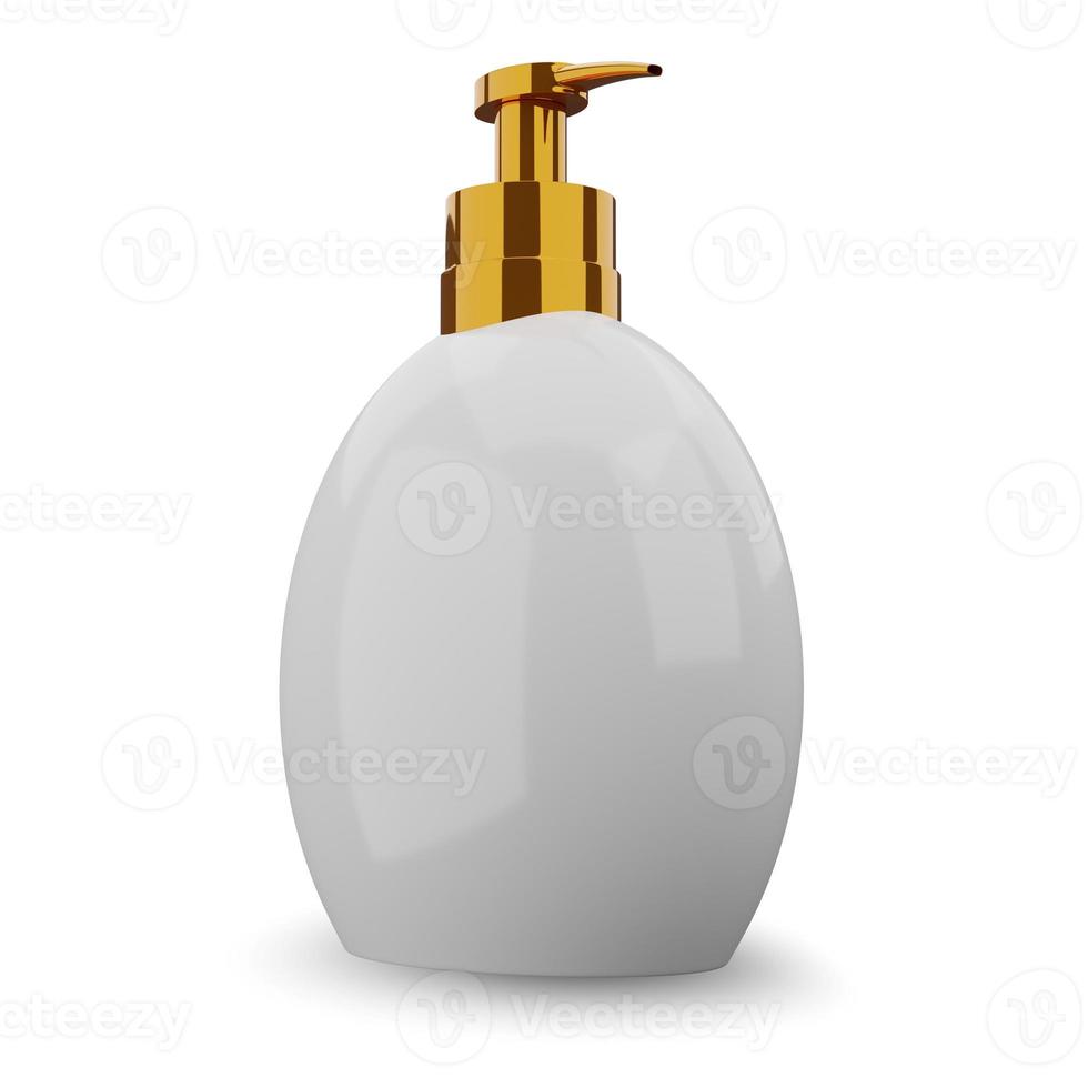 Cosmetic bottle package 3d rendering isolated mockup fit for your design element. photo