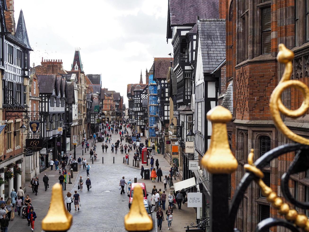 Chester, Cheshire, UK, 2016. People Shopping in Chester City Centre photo