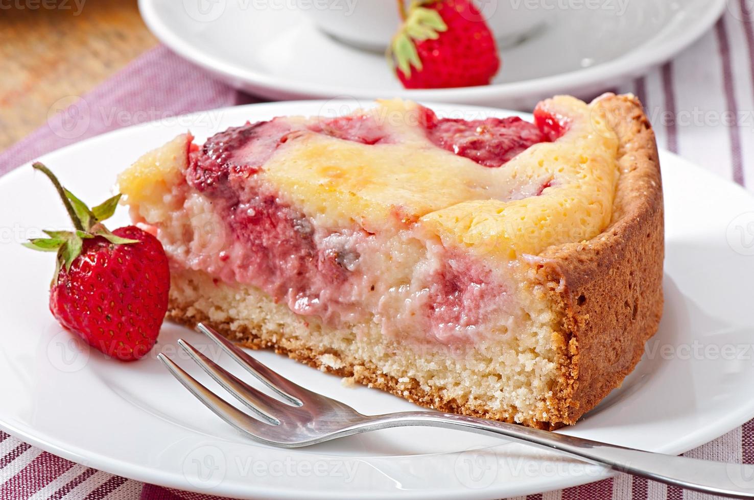 French pie  with strawberries photo