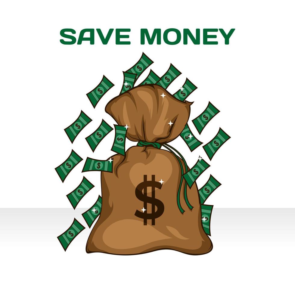 Dollar money bag vector illustration