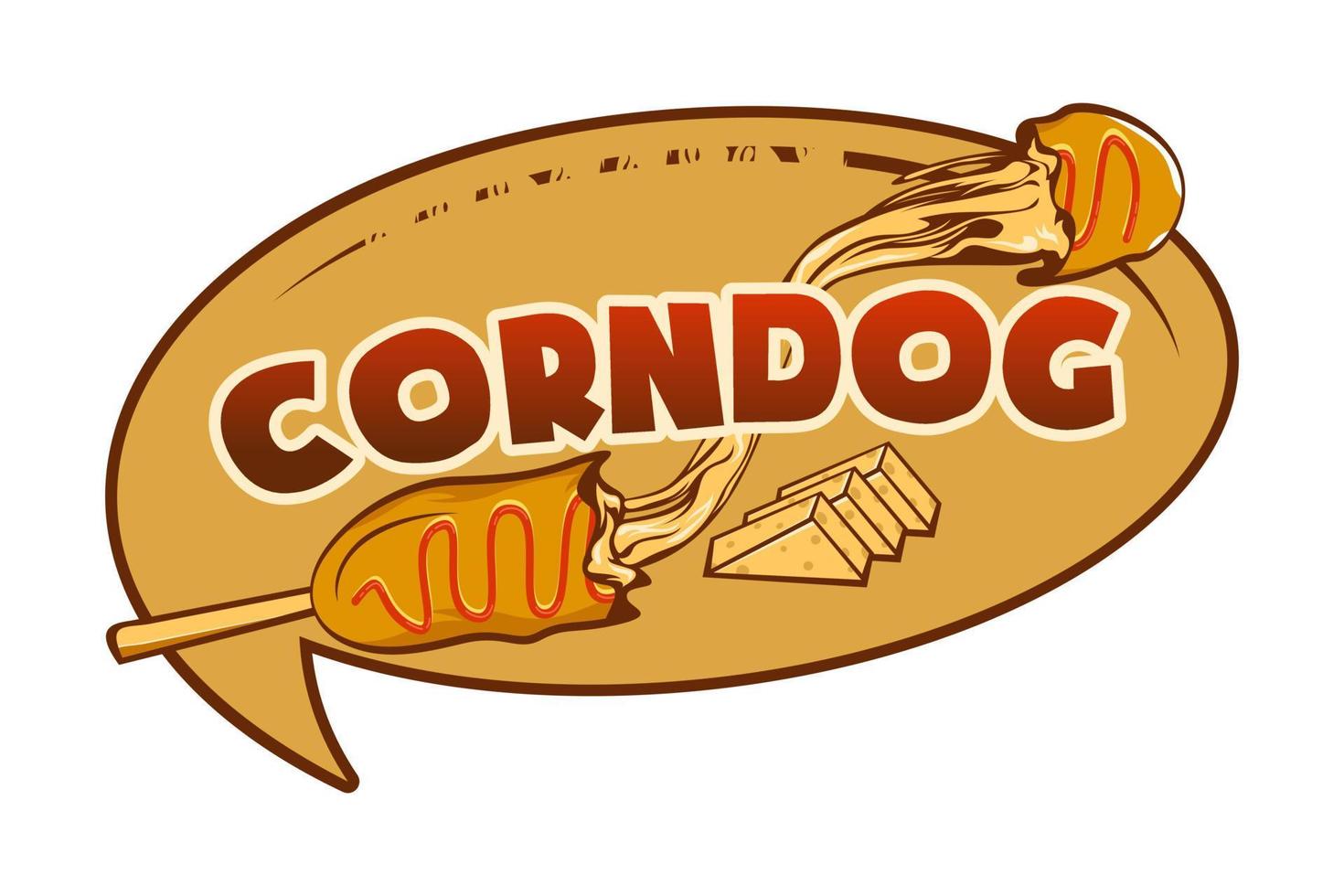 logotipo de perro de maíz con ilustración de queso vector