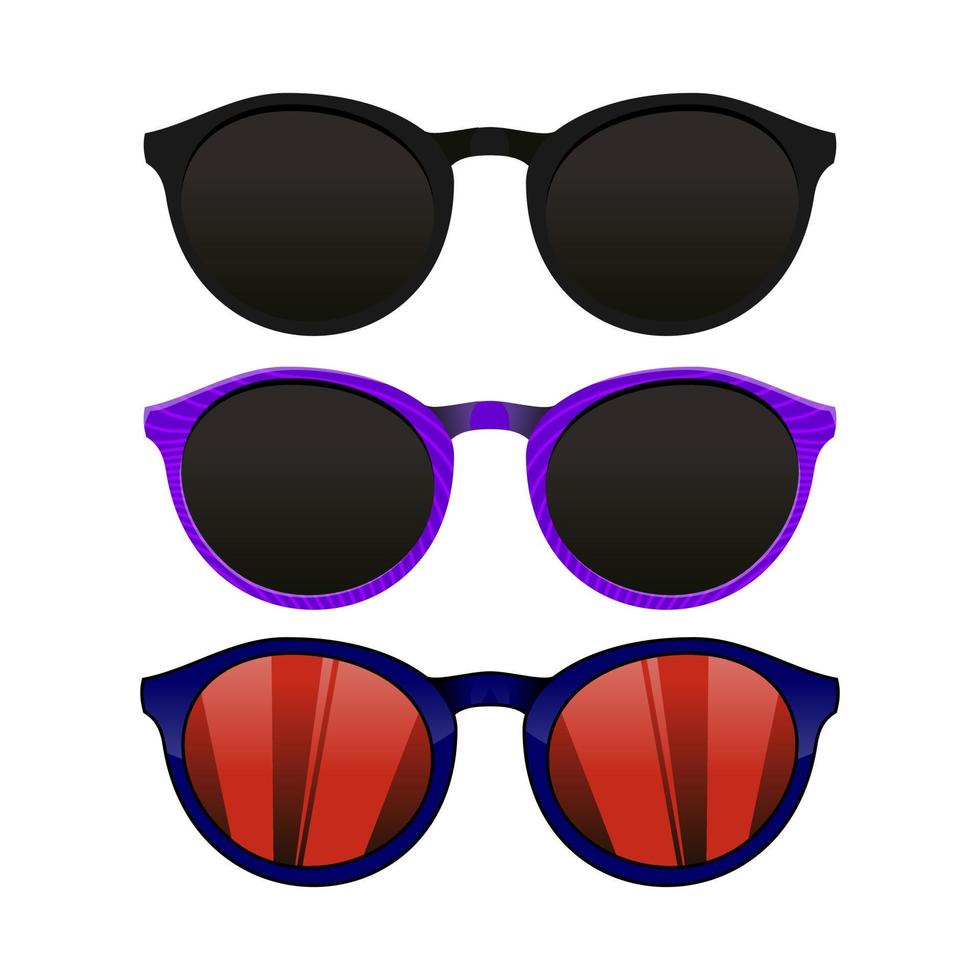 Sunglass with three variant color vector