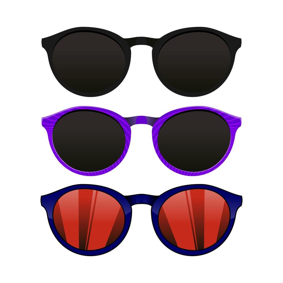 Sunglass with three variant color vector