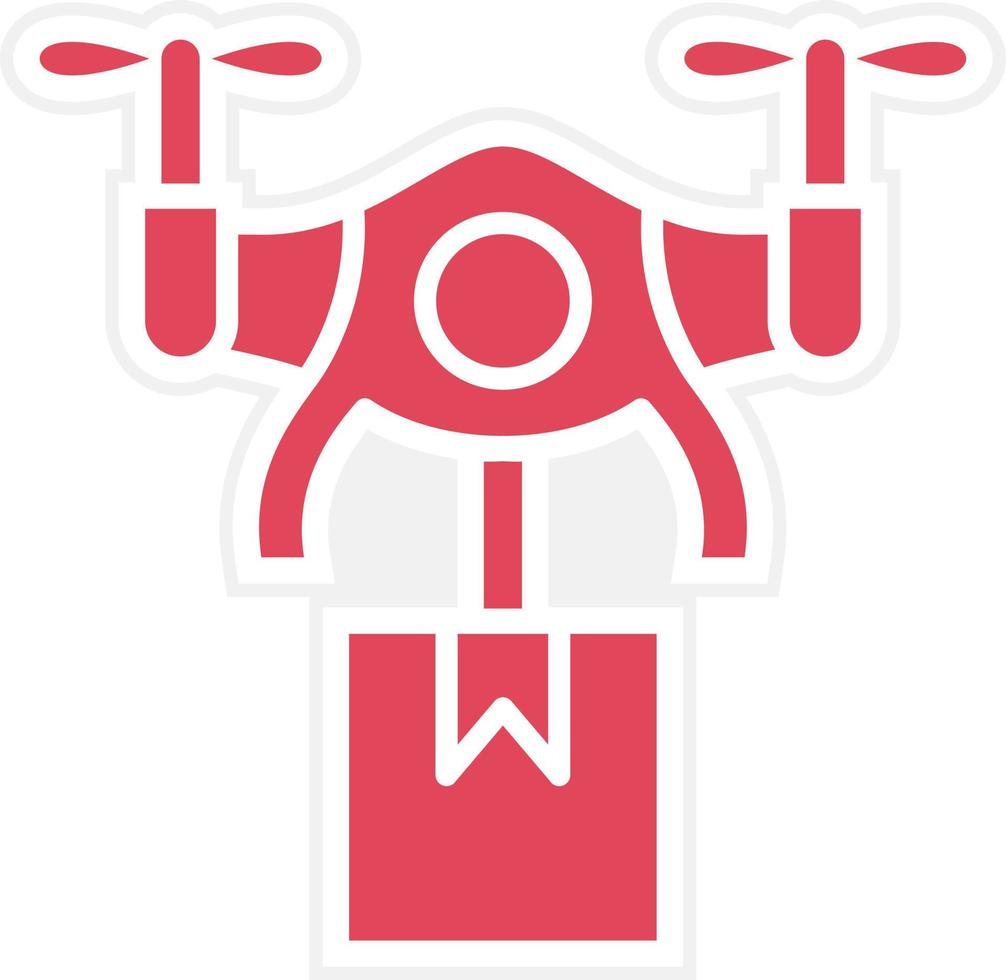 estilo de icono de entrega de drones vector