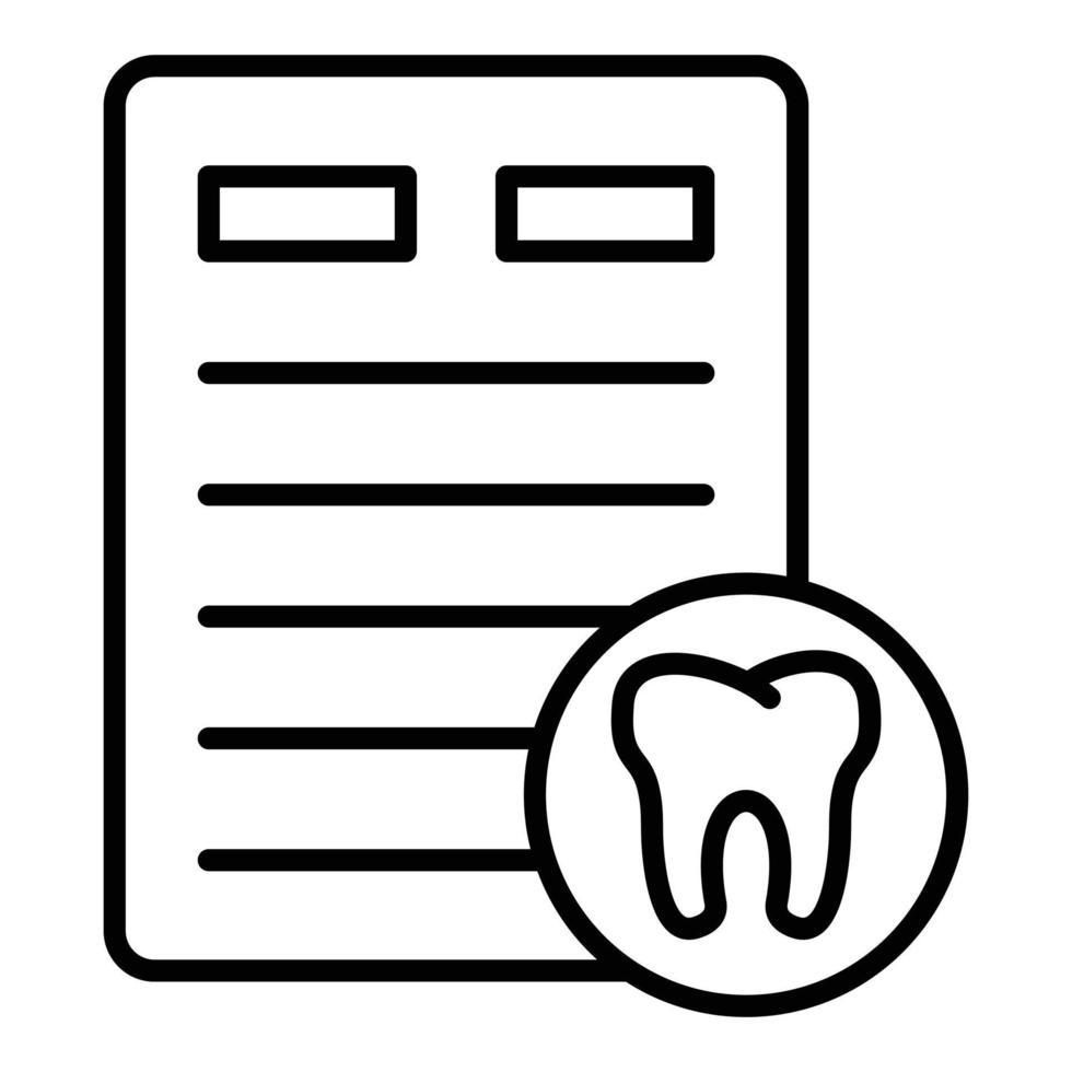 estilo de icono de registro dental vector