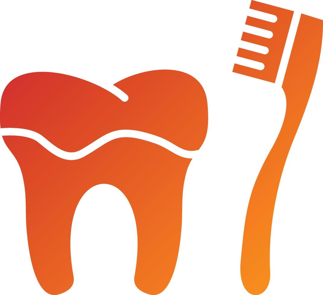 Cleaning Tooth with Brush Icon Style vector