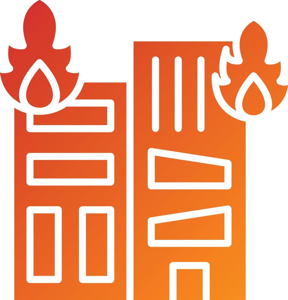 Building Fire Icon Style vector