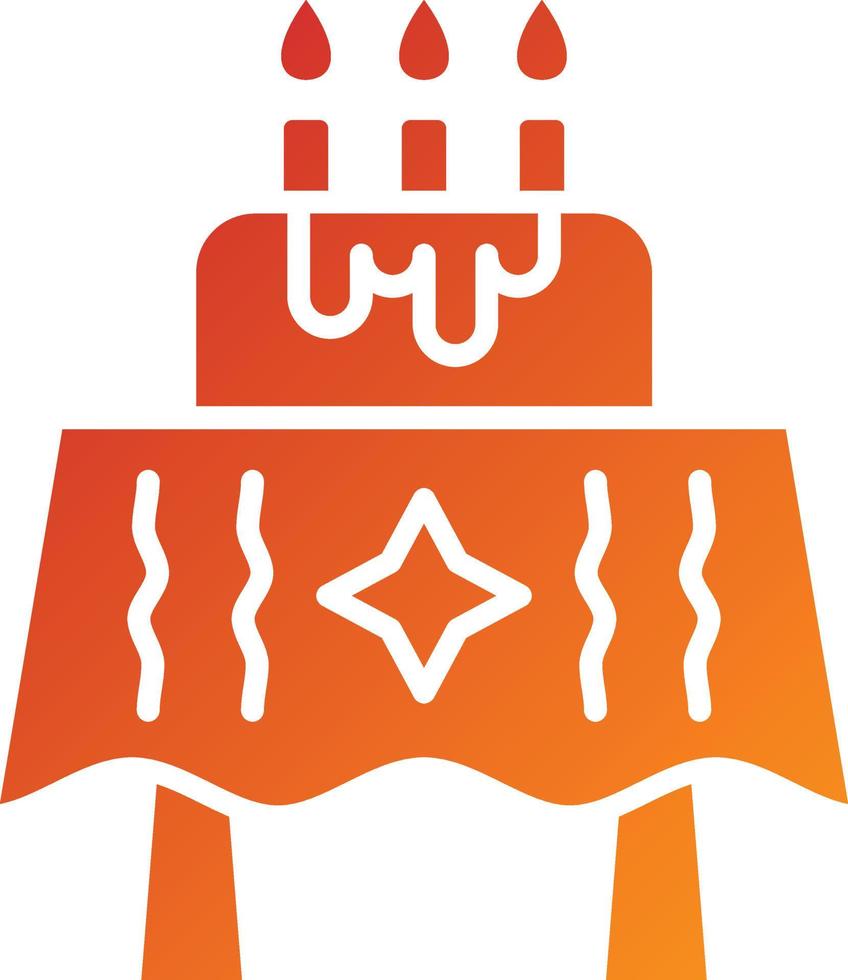 estilo de icono de mesa de cumpleaños vector