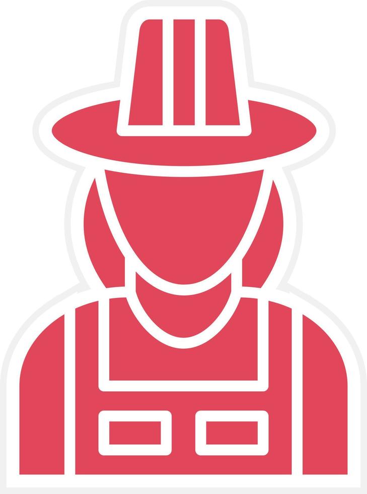 Female Farmer Icon Style vector