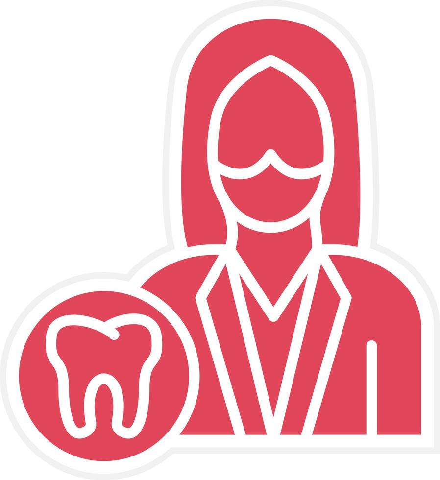 Female Dentist Icon Style vector