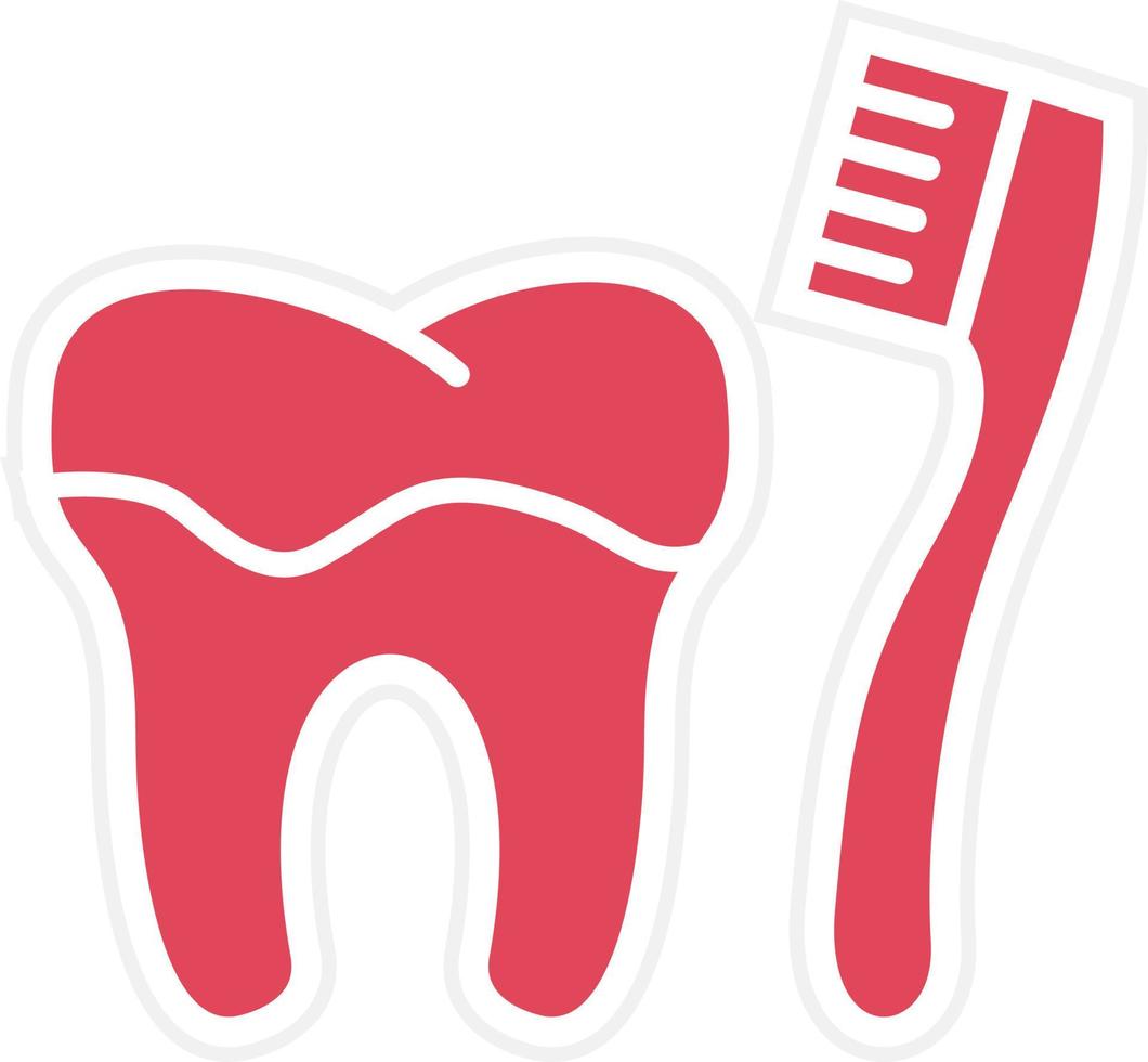 limpieza de dientes con estilo de icono de cepillo vector