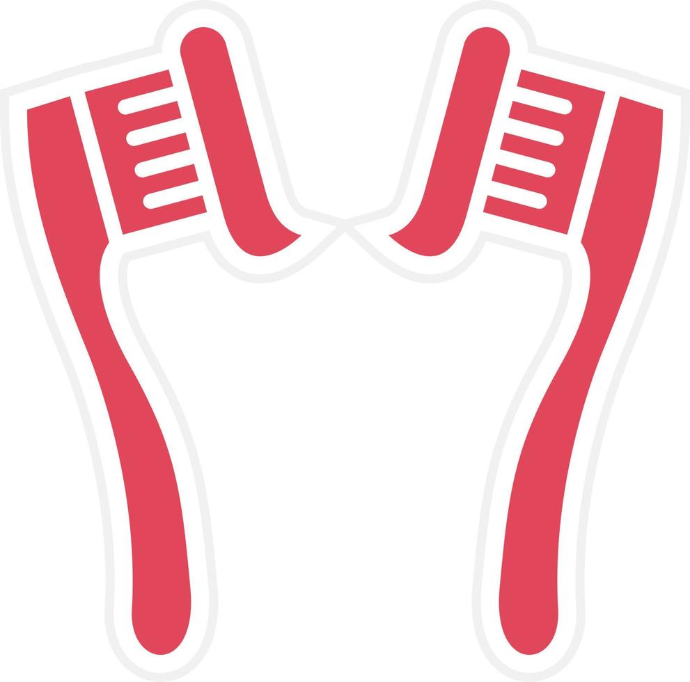 Tooth Paste on Brush Icon Style vector