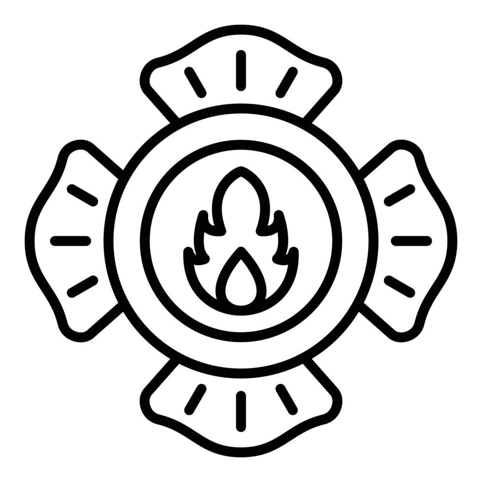 estilo de icono de insignia de bombero vector