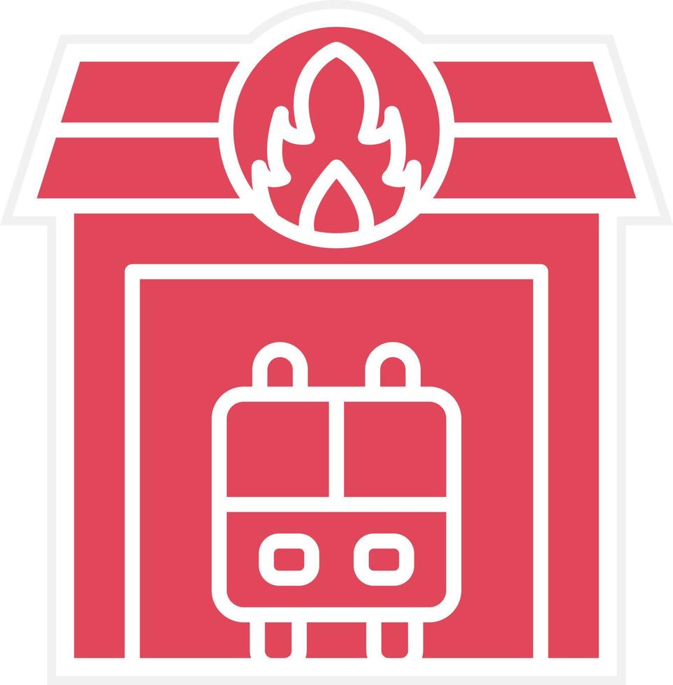 Firefighter Garage Icon Style vector