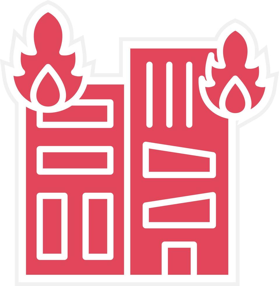 Building Fire Icon Style vector