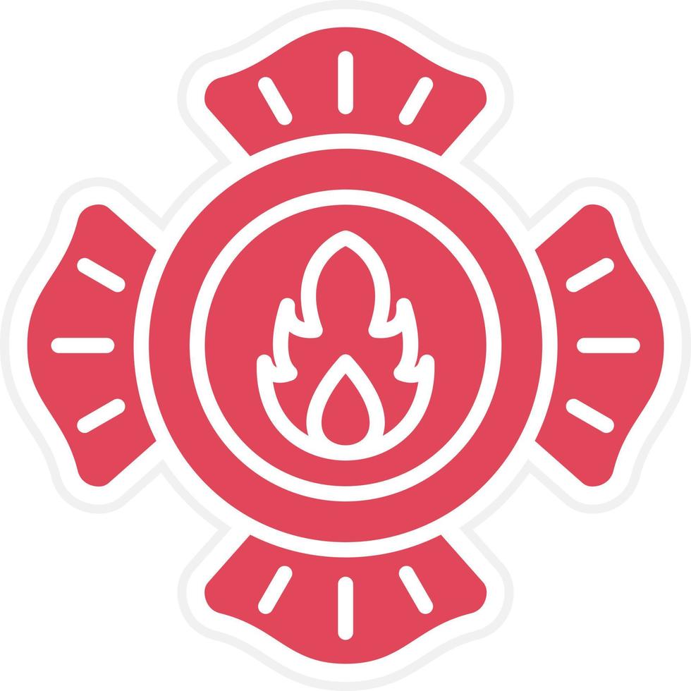 Firefighter Badge Icon Style vector