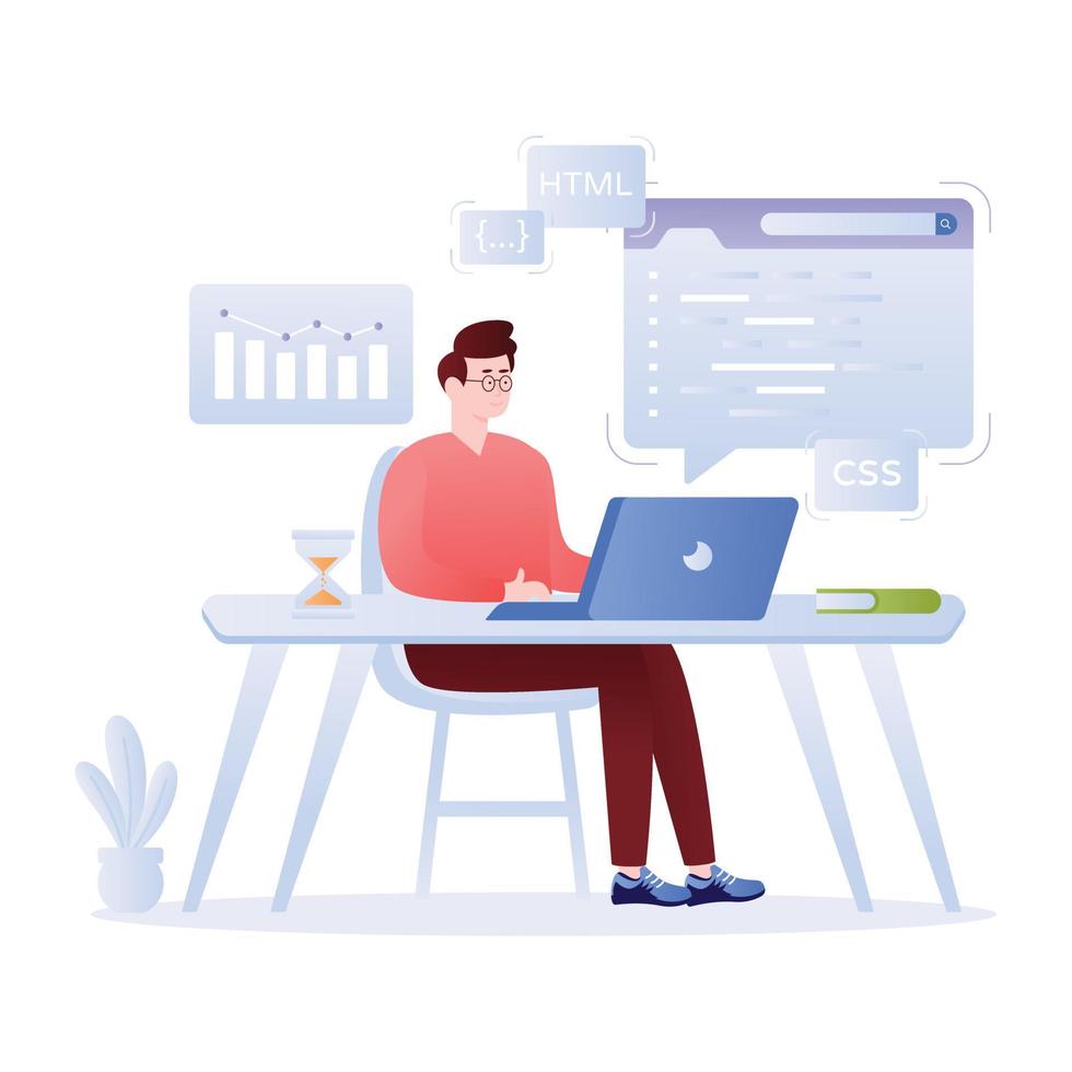 Check out, flat illustration of website content vector