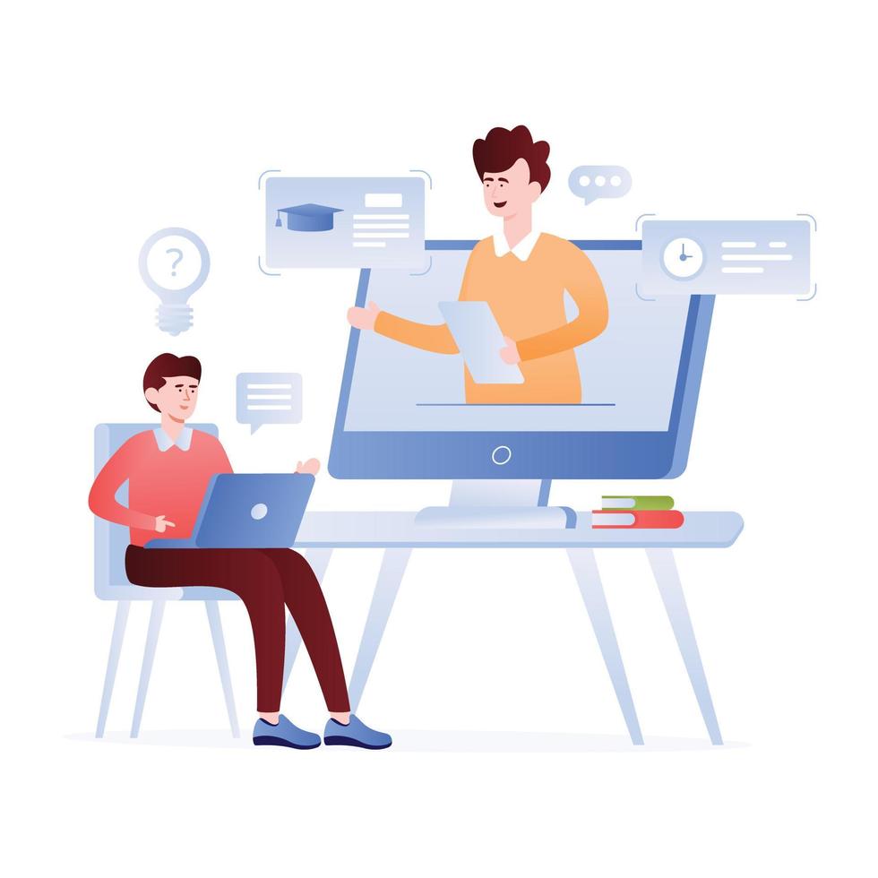 Online earnings flat illustration is up for premium use vector