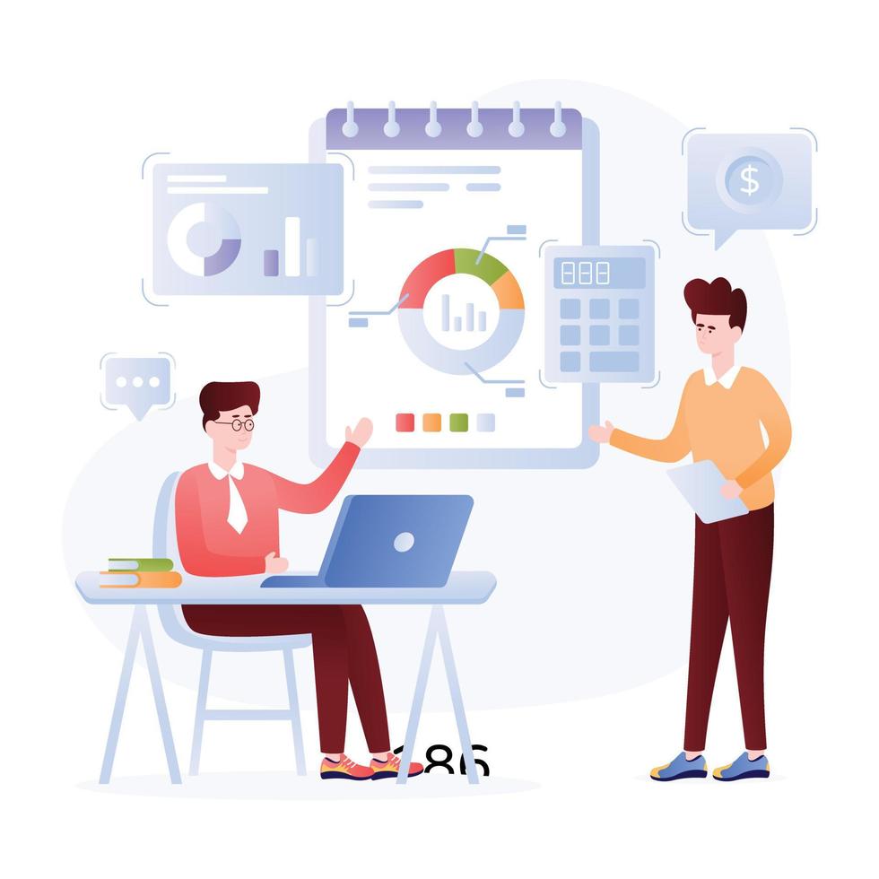 A well-designed flat illustration of business growth vector