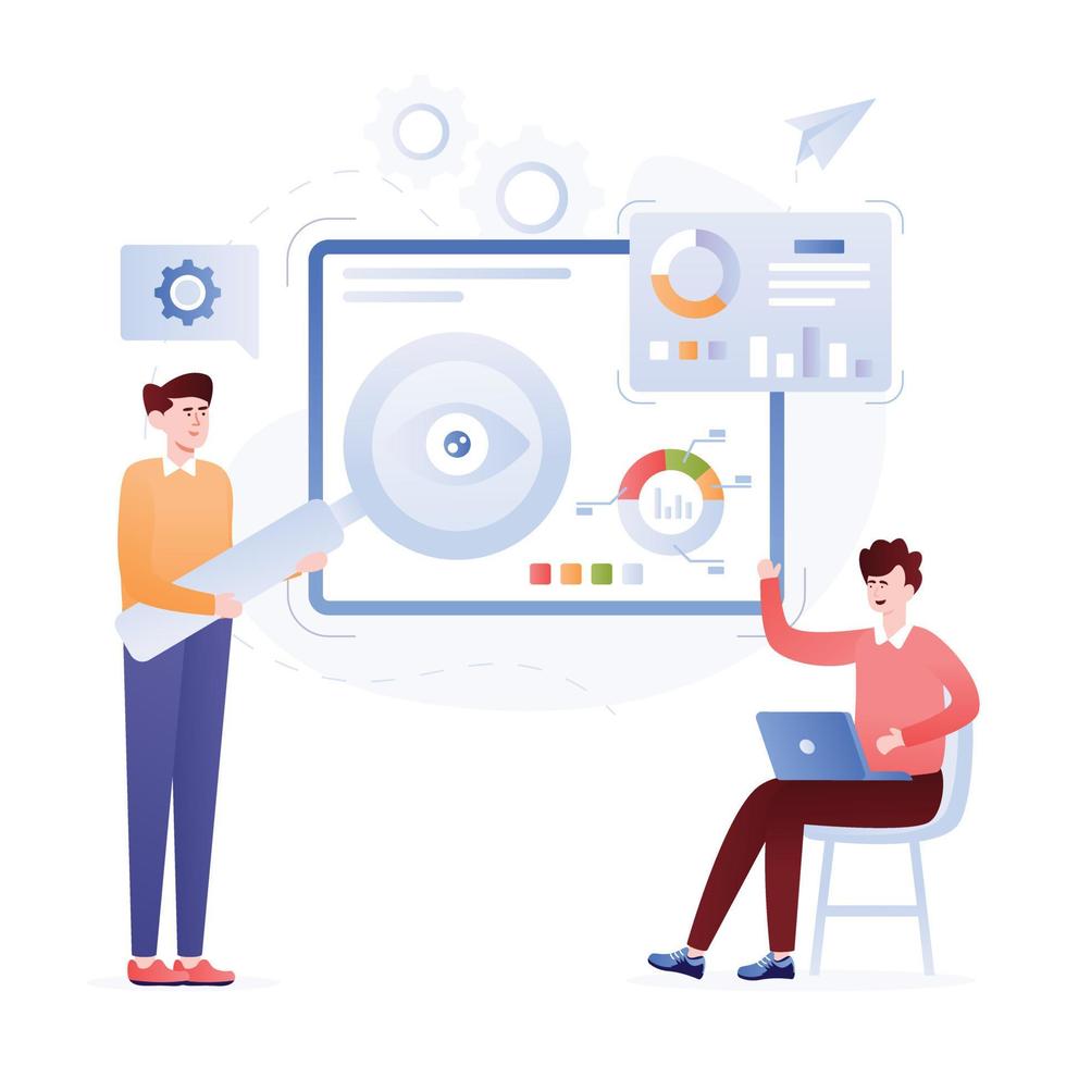 Business monitoring flat illustration is up for premium use vector