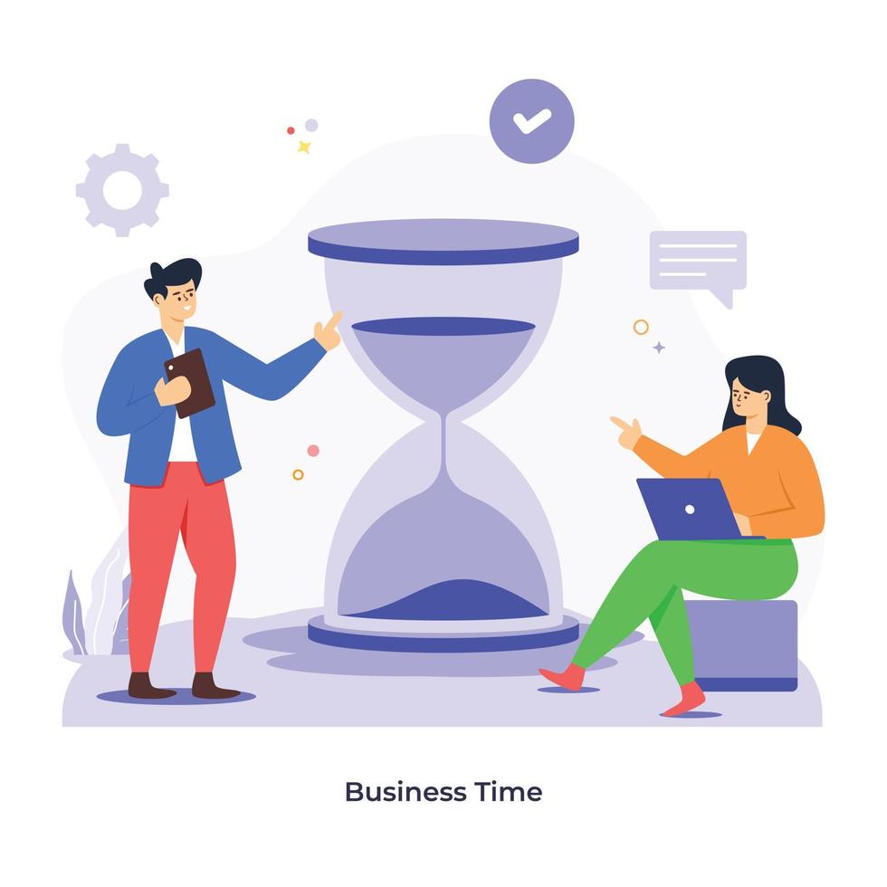 A high quality flat illustration of business time vector