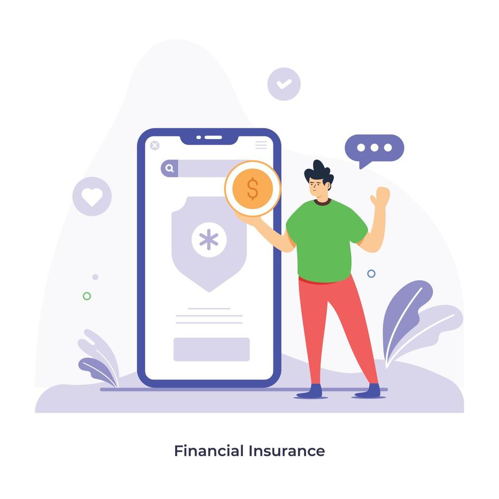 Check out high quality flat illustration of financial insurance vector