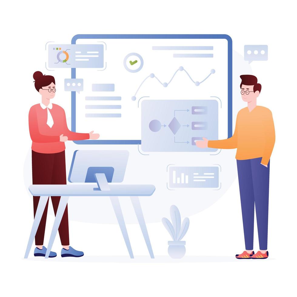 Business monitoring flat illustration is up for premium use vector