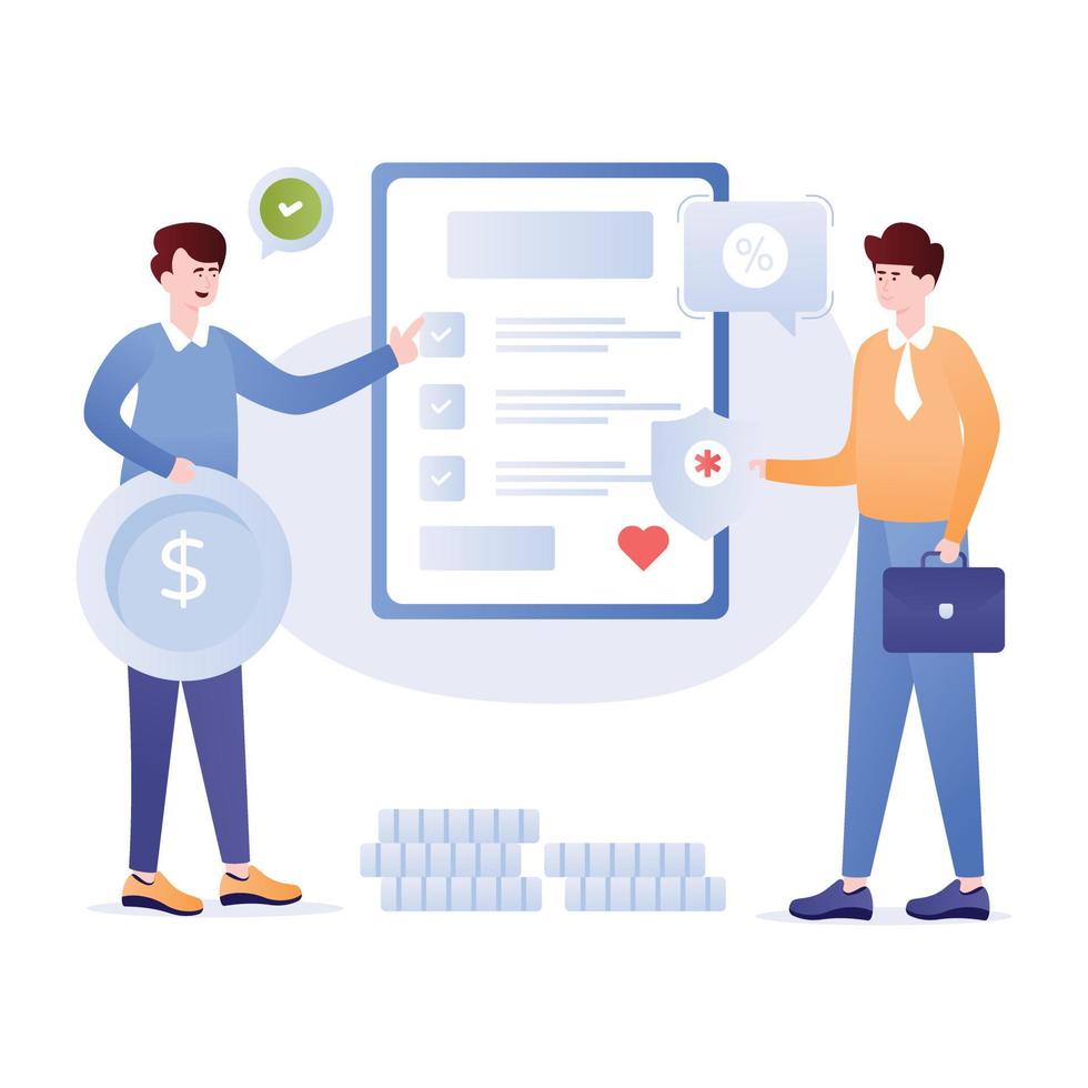 A customizable flat illustration of financial insurance vector