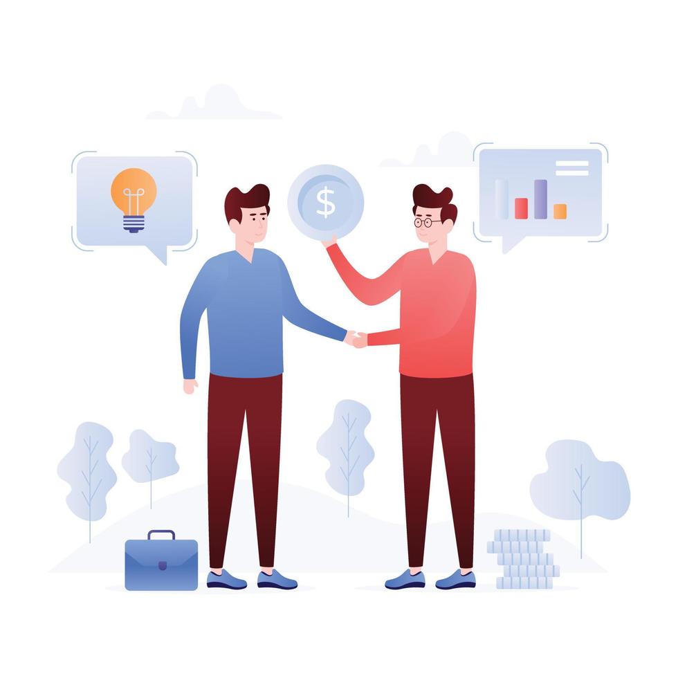 A scalable flat illustration of finance monitoring vector