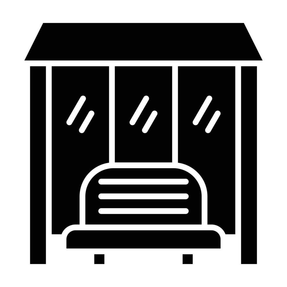 estilo de icono de parada de autobús vector