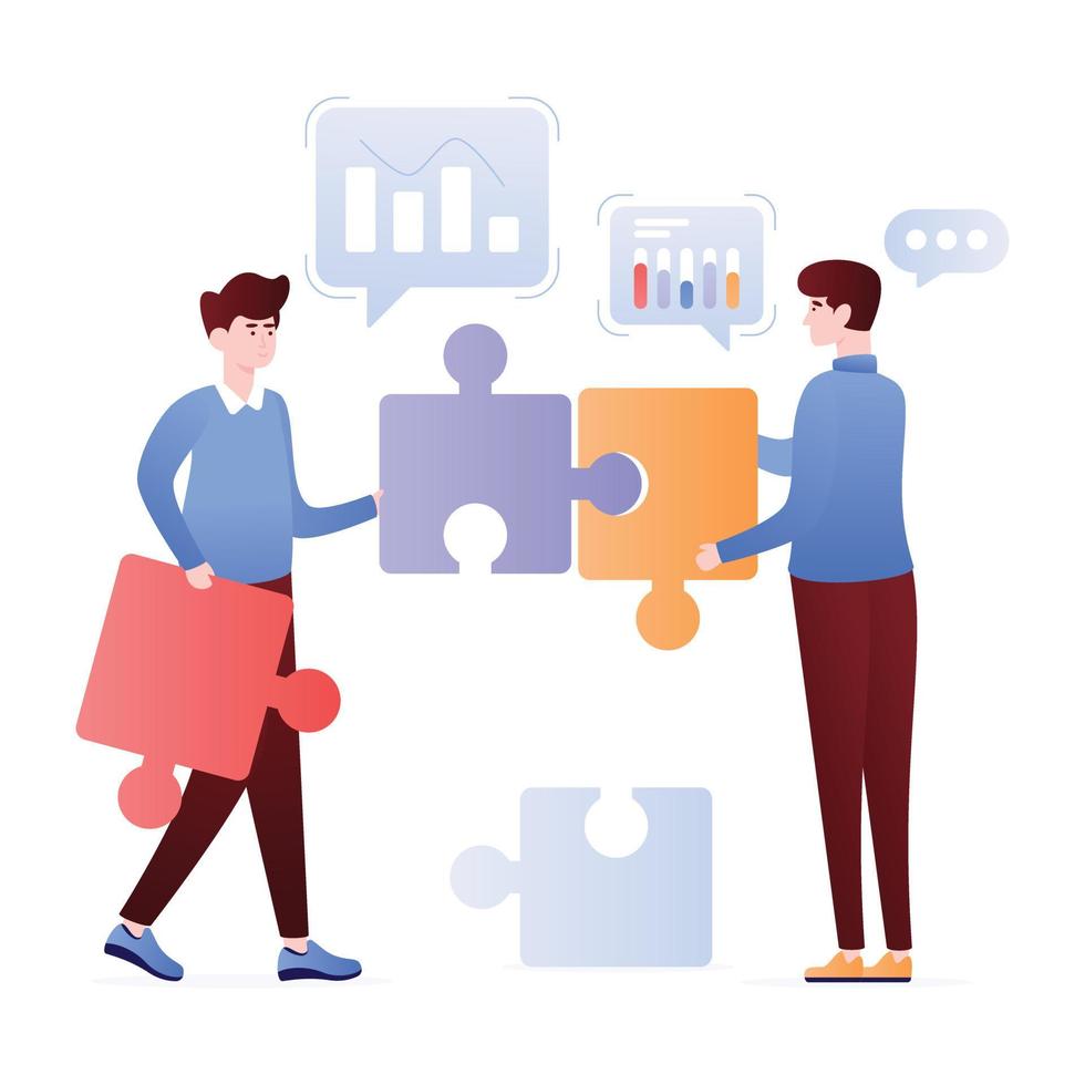 A handy flat illustration of social engagement vector