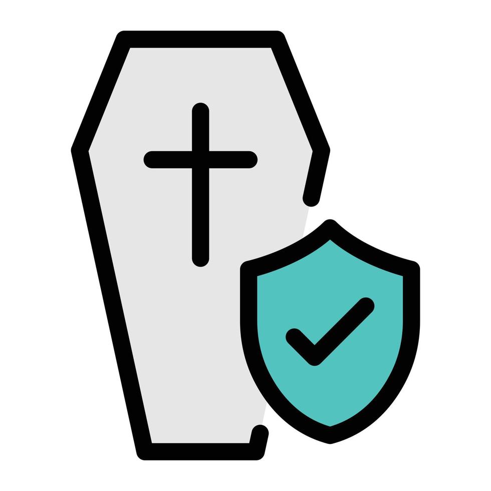 coffin shield vector illustration on a background.Premium quality symbols.vector icons for concept and graphic design.