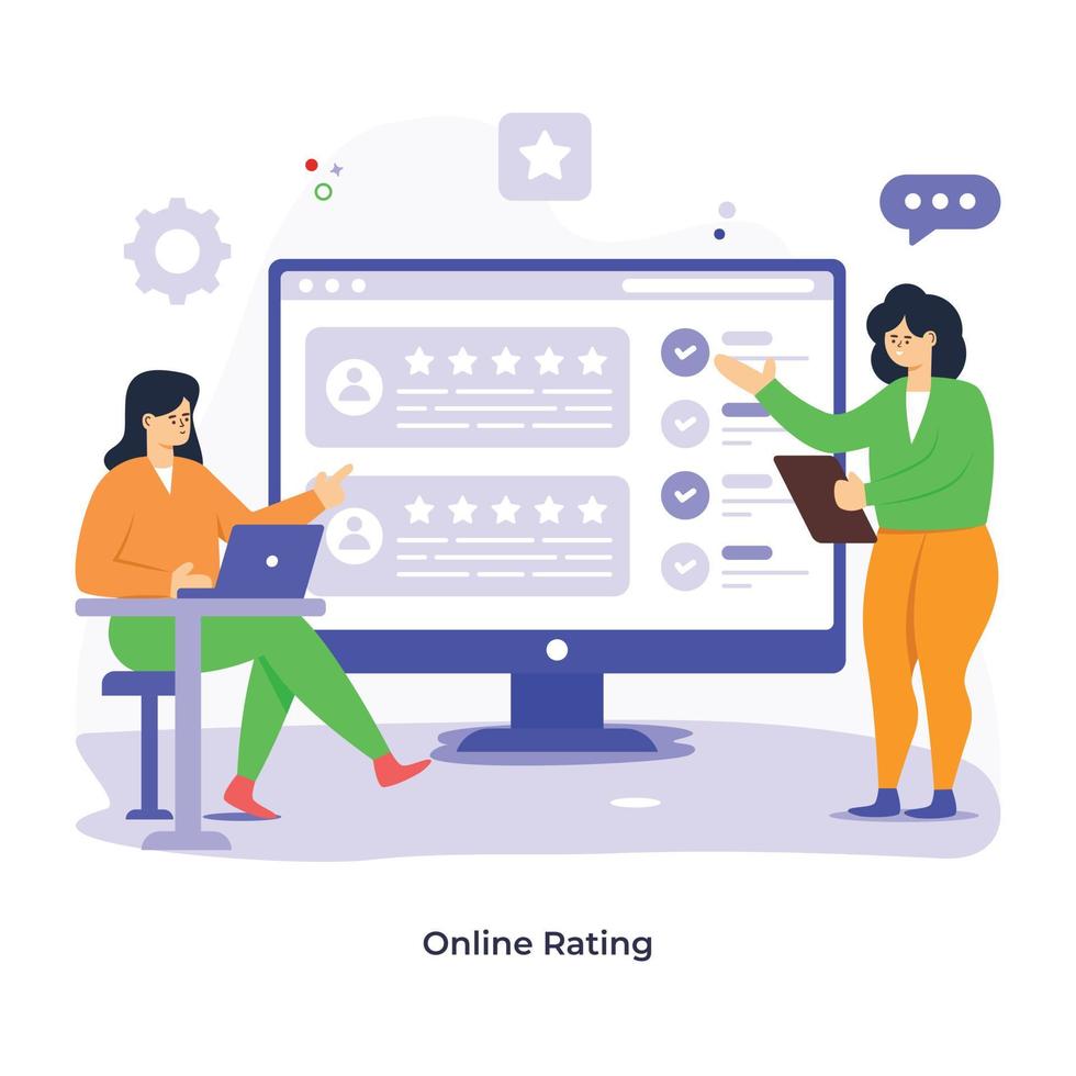 Premium flat illustration of online rating vector