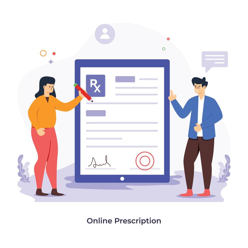 Ready to use flat illustration of online prescription vector