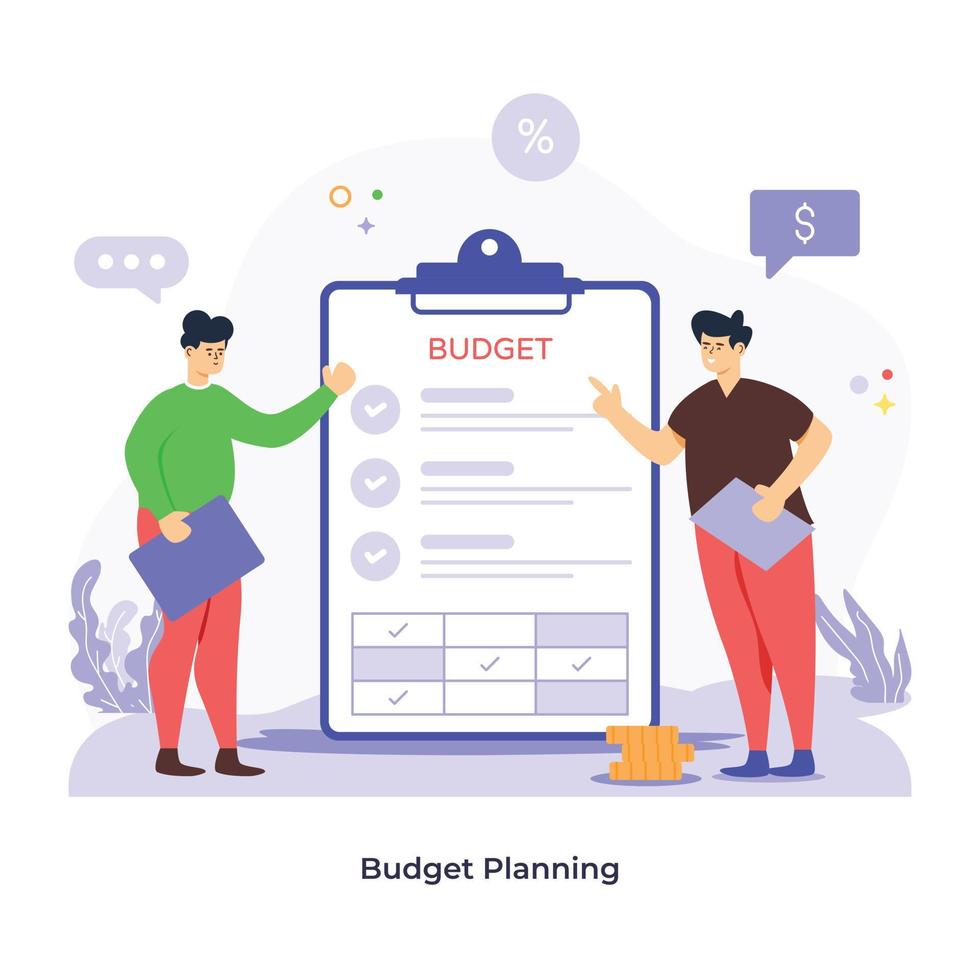 Budget planning flat illustration is scalable and easy to use vector