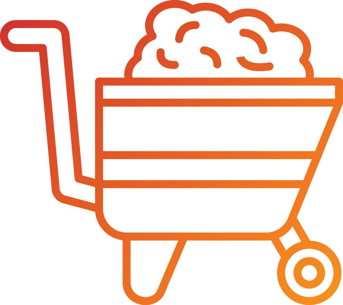 Wheelbarrow Icon Style vector