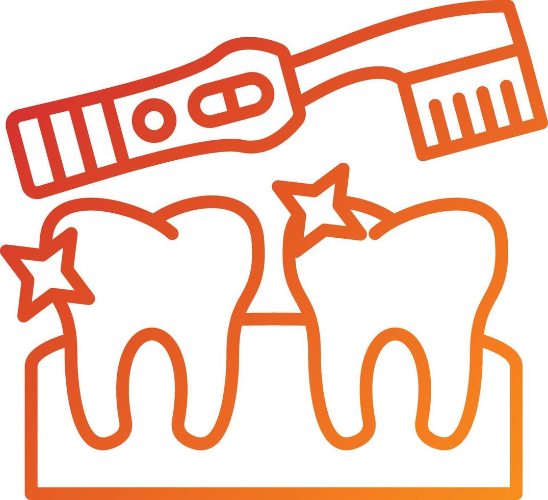 estilo de icono de limpieza dental vector