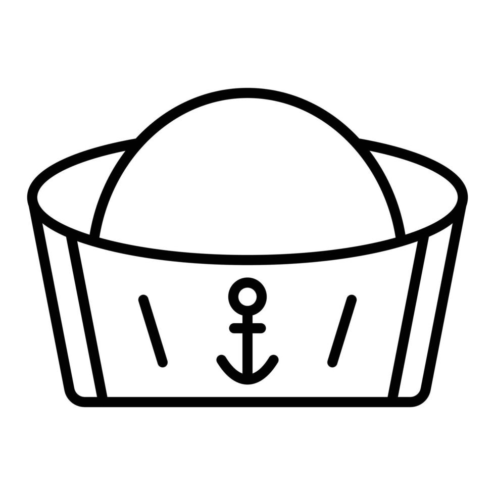 estilo de icono de sombrero de marinero vector