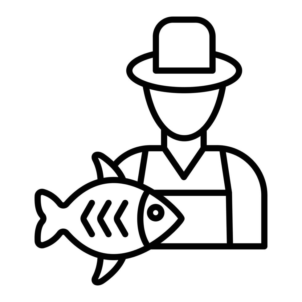 Fisherman Icon Style vector