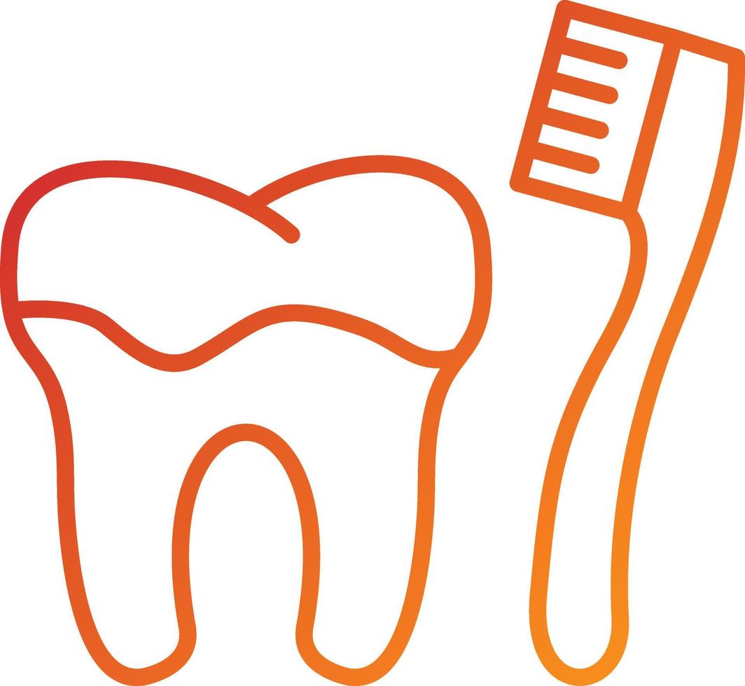 Cleaning Tooth with Brush Icon Style vector